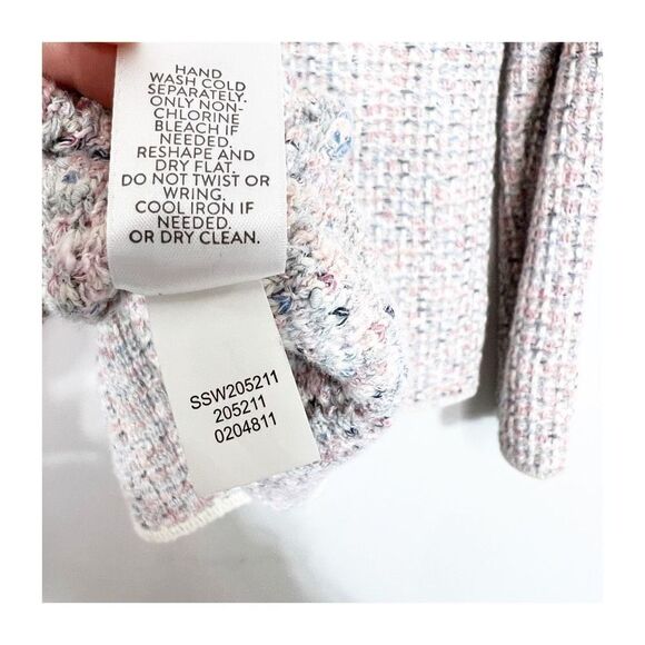 J. Jill Cotton Nylon Pink Cardigan Sweater Jacket Size S Clasp Front Textured V - Picture 3 of 10